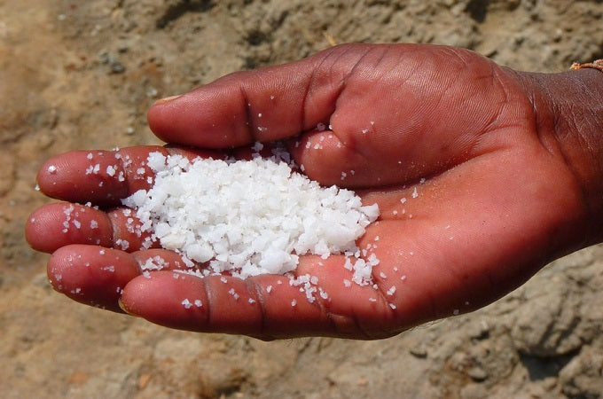 sea salt in hand