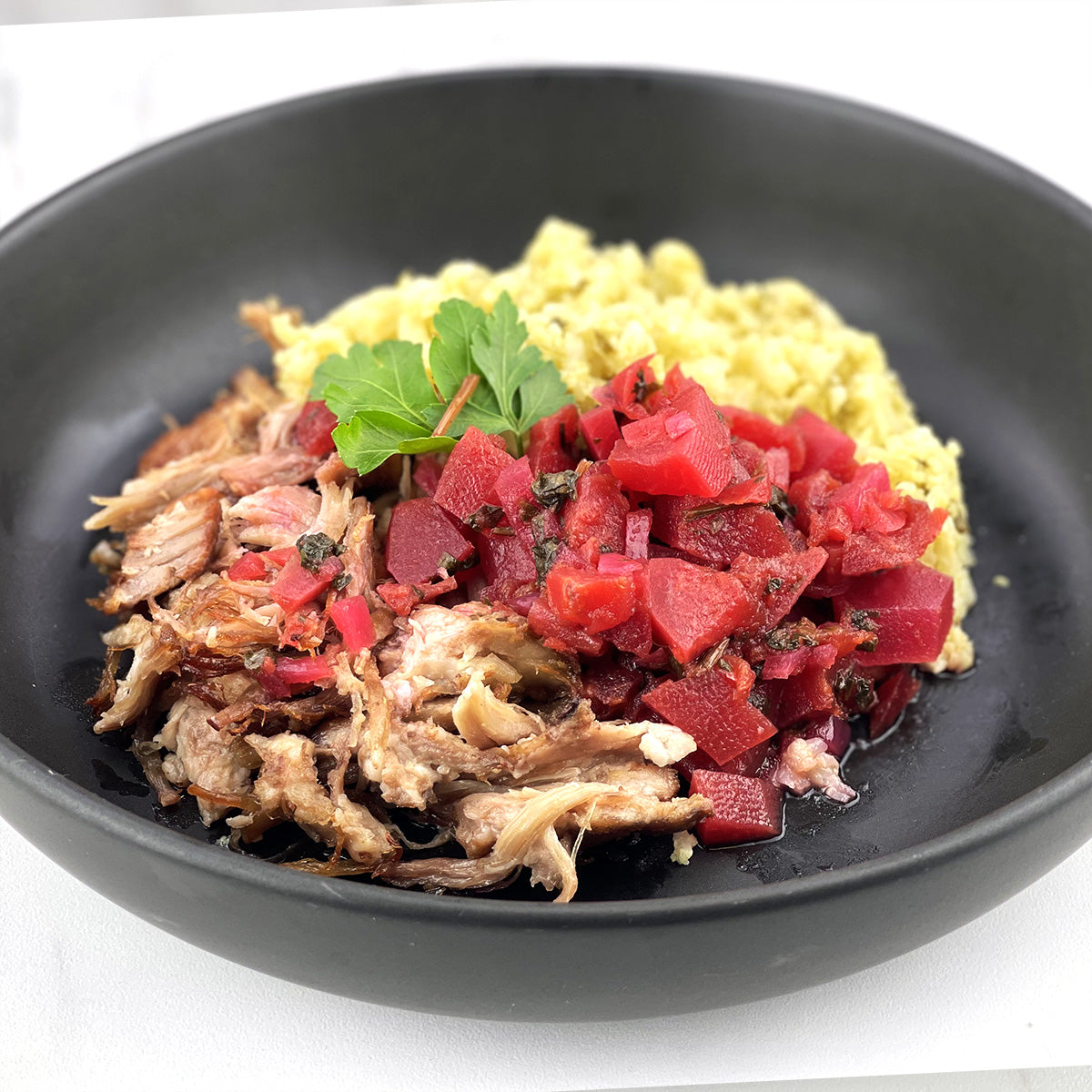 Smoked Pork Carnitas Tacos with Pico and Guacamole Rice AIP