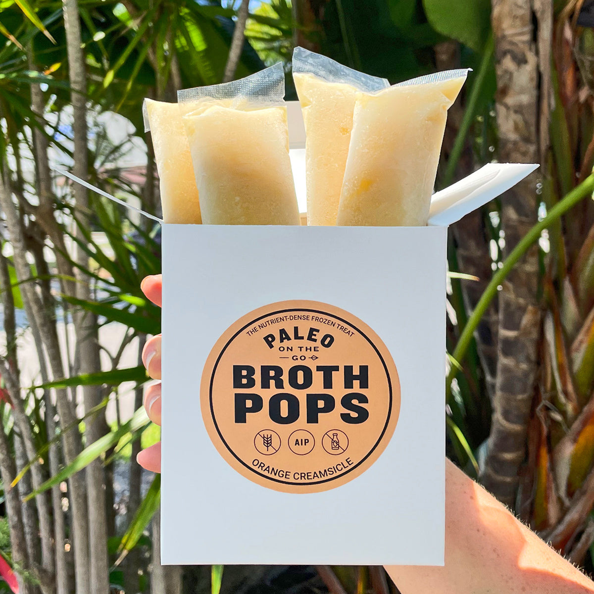 orange creamsicle broth pops