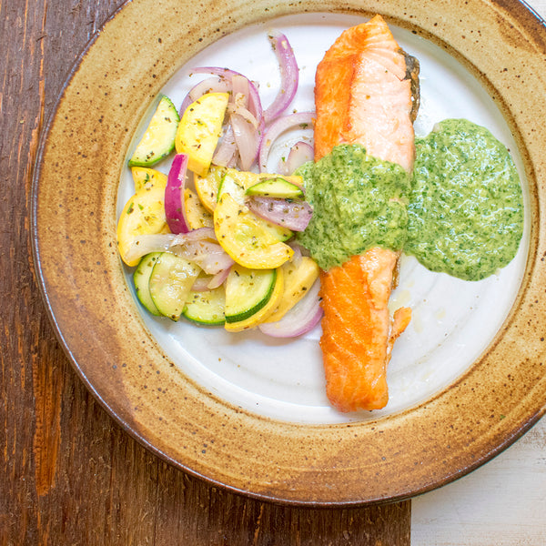 AIP Skillet Seared Salmon with Cilantro Sauce