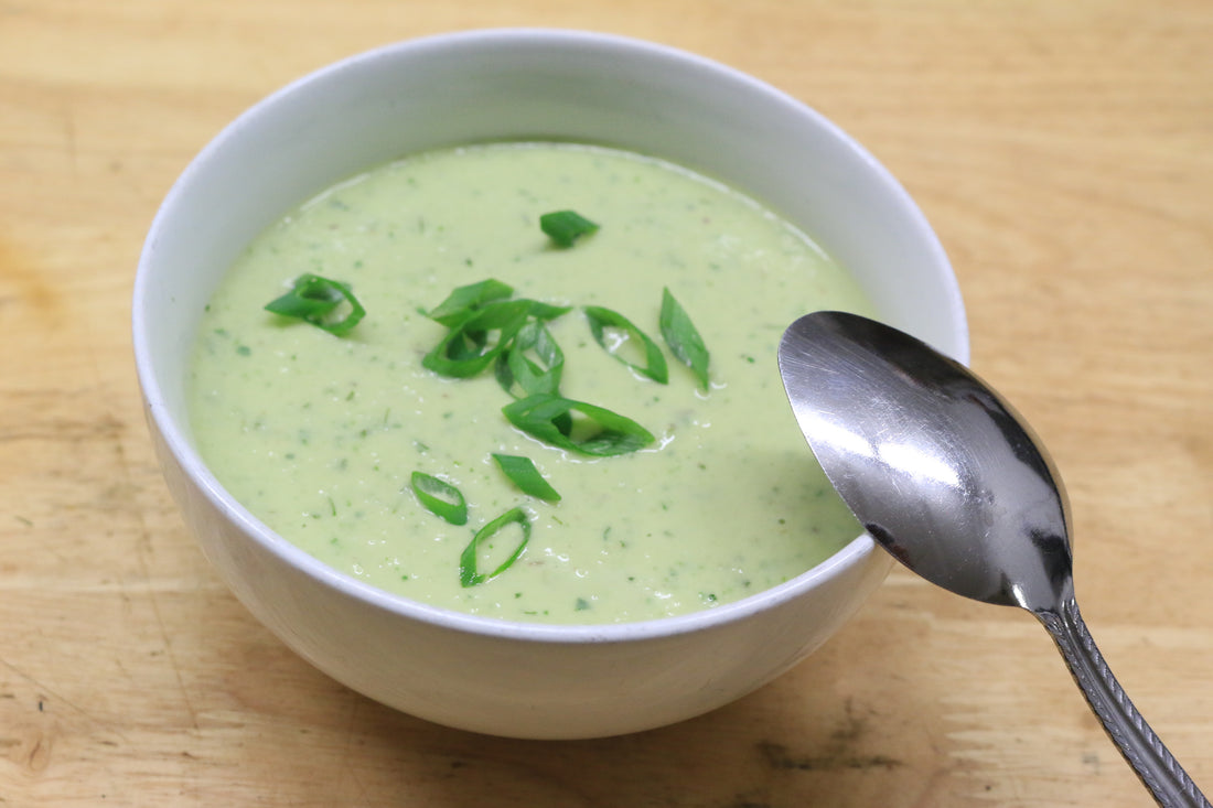 Cucumber avocado gazpacho