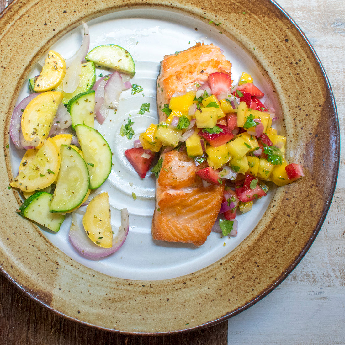 Skillet Seared Salmon with Caribbean Mango Pineapple Salsa (AIP)