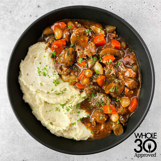 Beef Bourguignon with Parsnip Puree AIP Paleo