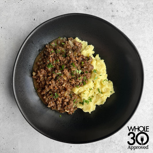 whole30 approved Paleo Beef Stroganoff with Mashed Potatoes - AIP Friendly Meal Delivery Service