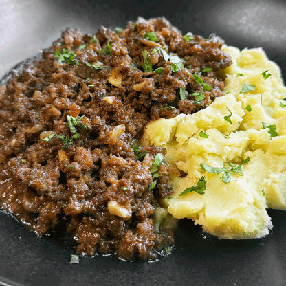 whole30 approved AIP Beef Stroganoff with Mashed Potatoes - AIP Friendly Meal Delivery Service