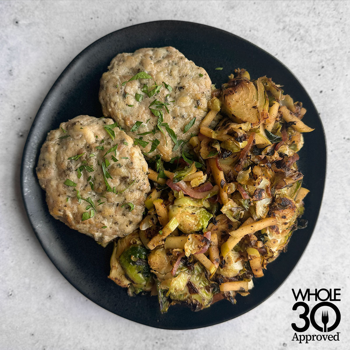 aip chicken breakfast sausage brussels sprouts hash