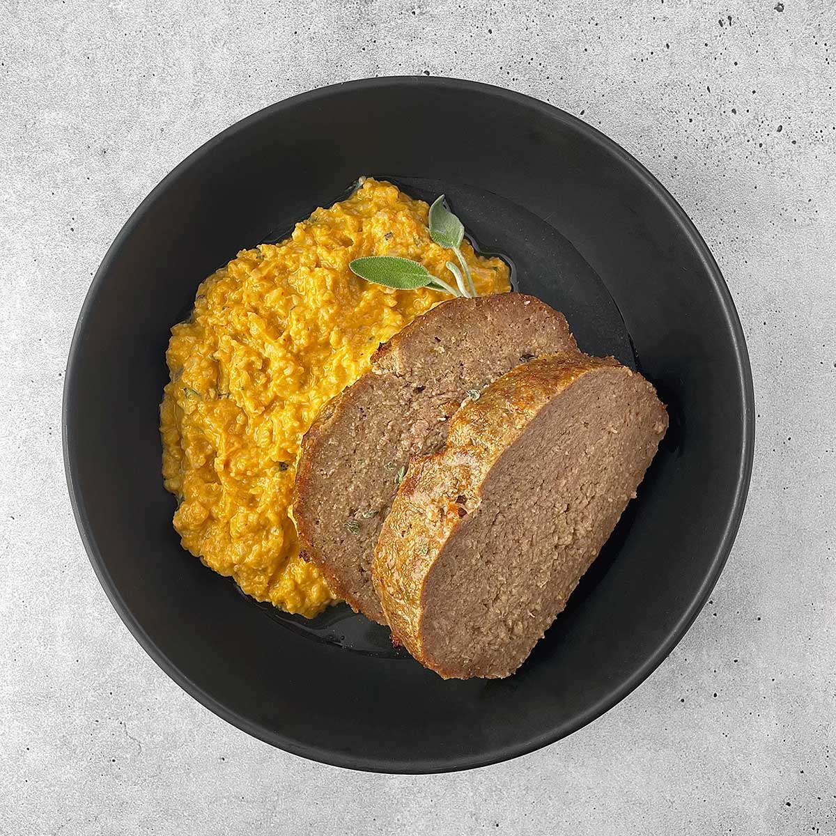 AIP Paleo Turkey Meatloaf and Gravy with Pumpkin Sage Risotto