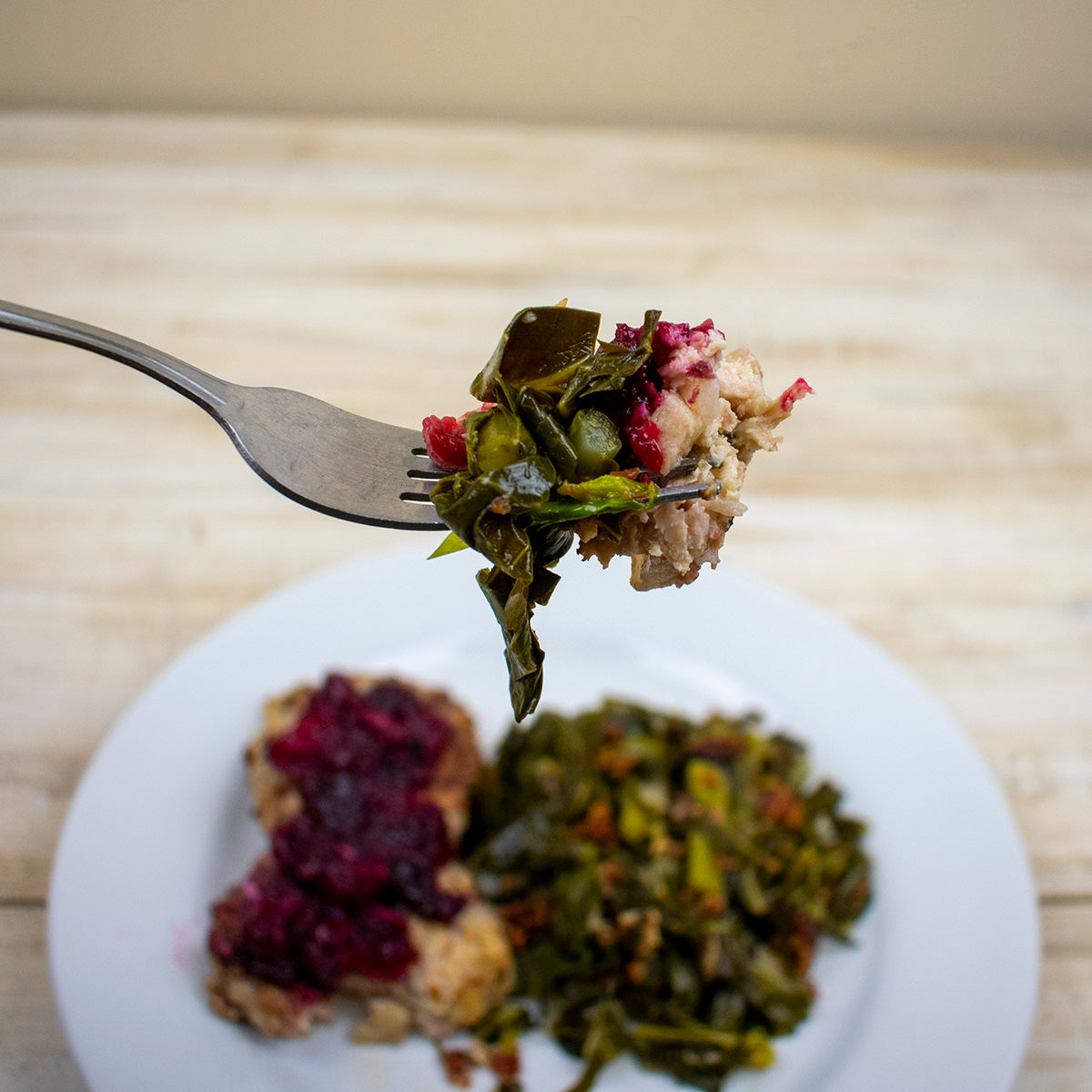 Paleo Bacon Apple Chicken Burger with Collard Greens