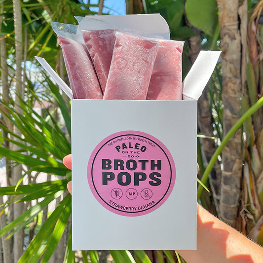 strawberry banana broth pops